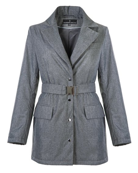 Утепленный жакет с манишкой