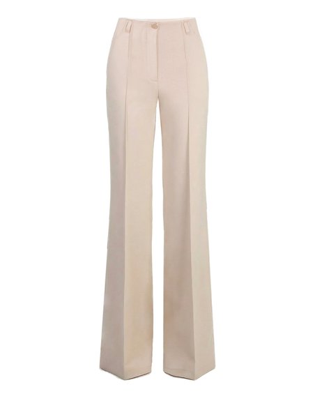 Брюки-клеш из джерси со стрелками, сливочного цвета