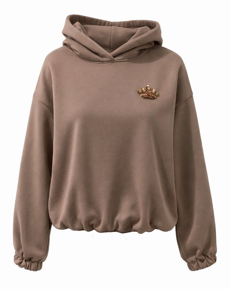 Худи на резинке с капюшоном цвета "Капучино"