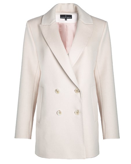 Полупальто-жакет из шерстяного драпа, молочного цвета