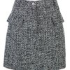 Мини-юбка из твида, цвета мерцающего серебра