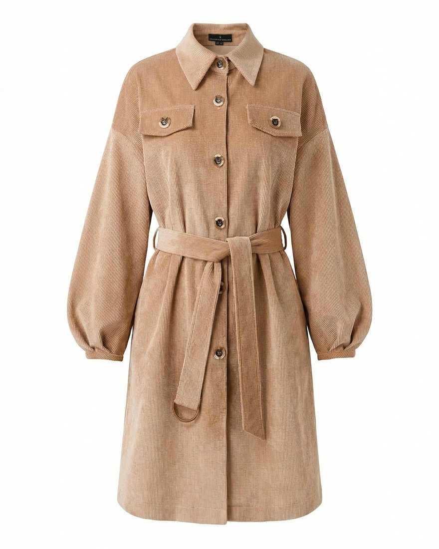 Тренч из вельвета, цвет «Крем брюле» www.EkaterinaSmolina.ru