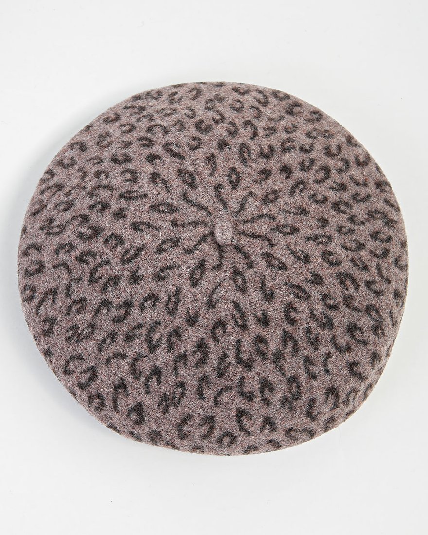 Берет в леопардовый принт, бежевый www.EkaterinaSmolina.ru