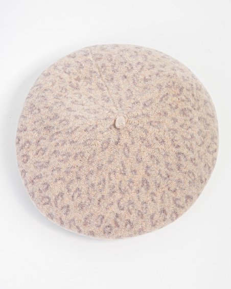 Берет светло-бежевый леопардовый