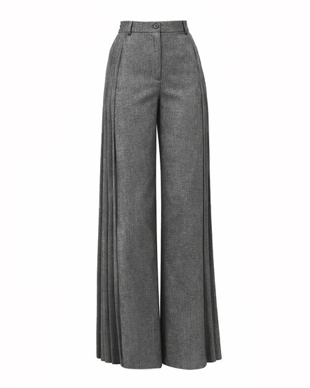 Брюки с плиссированными вставками в цвете темно-серый меланж