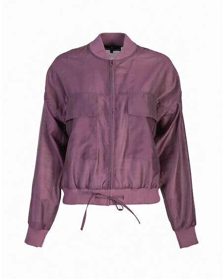 Полупрозрачный бомбер на молнии, винный