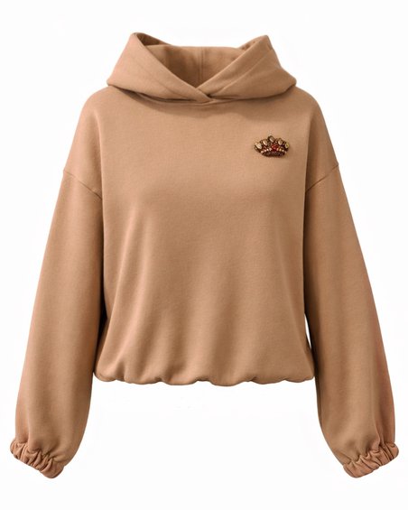 Худи на резинке с капюшоном цвет "Мускатный орех"