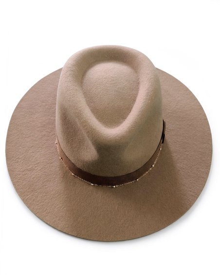 Фетровая шляпа Denis с рельефом на тулье, бежевая
