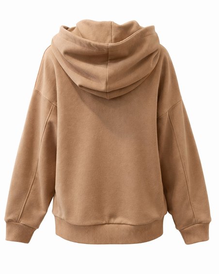 Худи на молнии с капюшоном цвета "Мускатный орех"