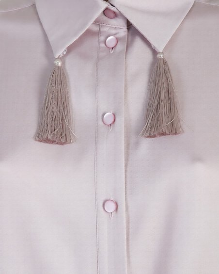 Блуза со съемным шнурком и кистями, цвет «Розовые лепестки»