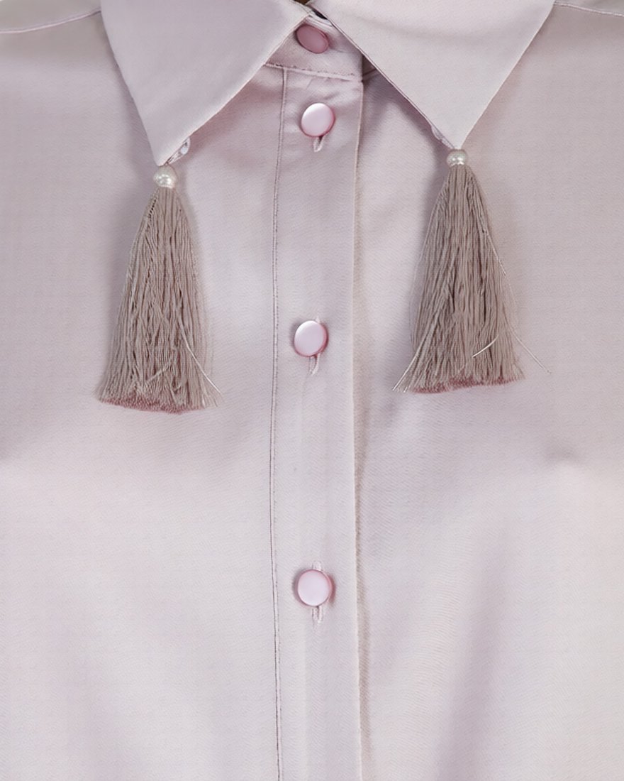 Блуза со съемным шнурком и кистями, цвет «Розовые лепестки» www.EkaterinaSmolina.ru