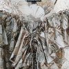 Многослойная блуза с воланами и завязками в авторский принт Ekaterina Smolina