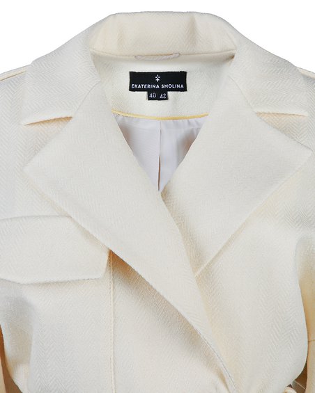 Жакет-косуха молочного цвета