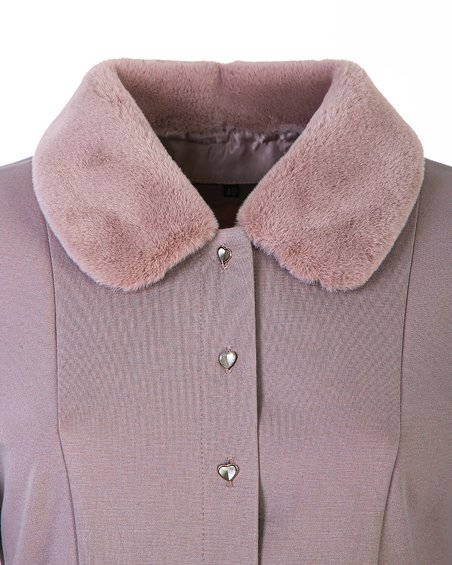 Жакет из джерси с меховым воротником, цвет «Пепельная роза»