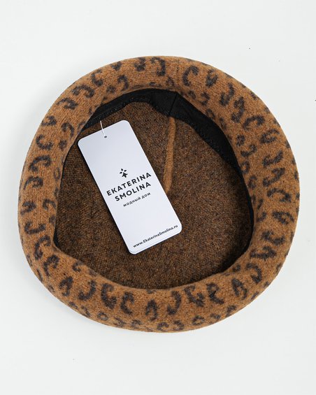 Берет рыжый леопардовый