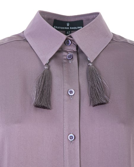 Блуза со съемным шнурком и кистями, цвет «Лиловая дымка»