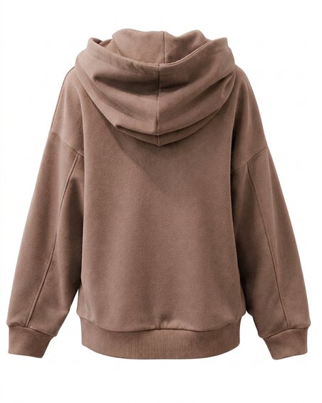 Худи на молнии с капюшоном цвета "Каппучино"