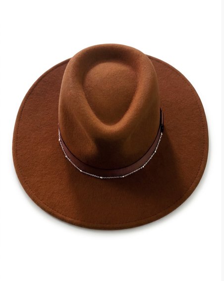 Фетровая шляпа Denis с рельефом на тулье, кирпич