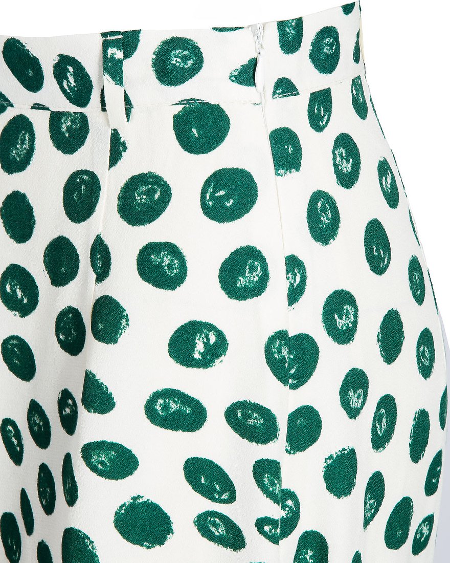 Юбка цвета айвори в зеленый горошек www.EkaterinaSmolina.ru