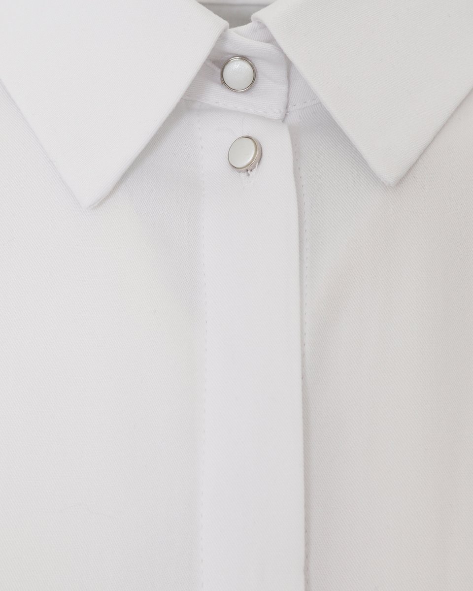 Блуза  классического кроя в белом цвете