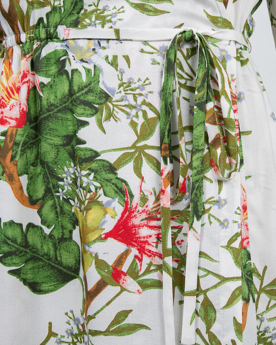 Платье на запах “Ботаника” растительным принтом