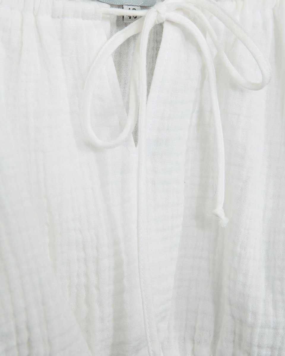 Комплект топ  и юбка из муслина в белом цвете