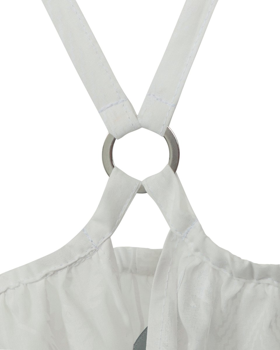 Блуза на запах с открытыми плечами, белая