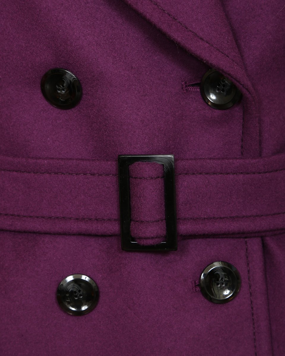 Пальто с английским воротником, из шерстяной с кашемиром ткани