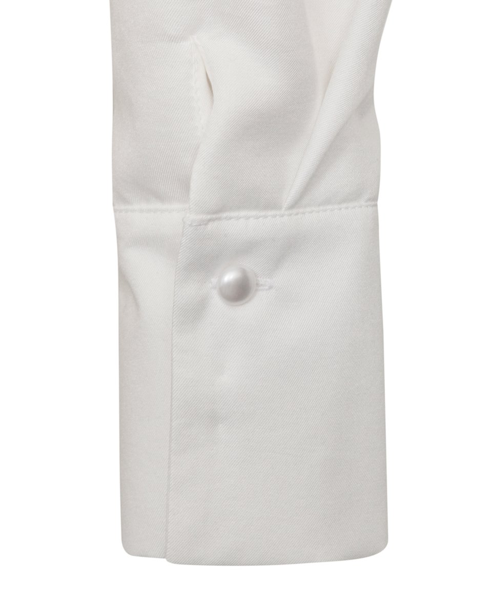 Блуза белая с лентами на воротнике