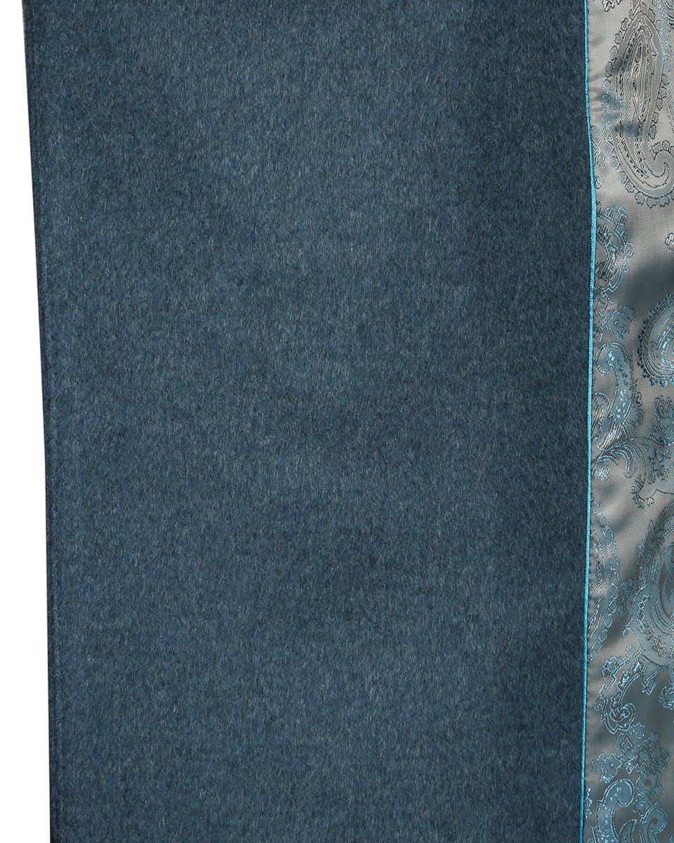Пальто с широким английским воротником цвета синего моря, из шерсти и кашемира