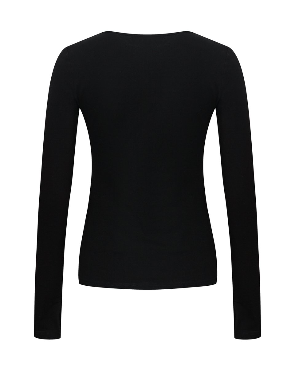 Блуза  из трикотажа с ассимитричными вырезами в черном цвете