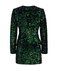 Платье-жакет из пайеток на бархатной ткани, сине-зеленого цвета www.EkaterinaSmolina.ru