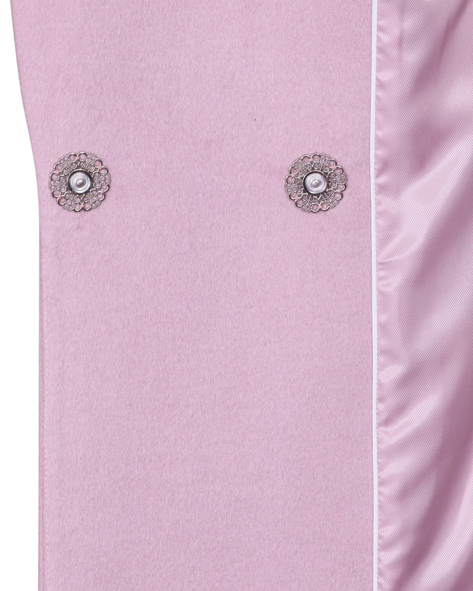 Пальто прямого кроя с вышивкой «Колибри» в пудрово-розовом цвете