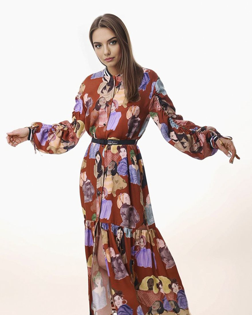 Платье с кулисками на рукавах www.EkaterinaSmolina.ru